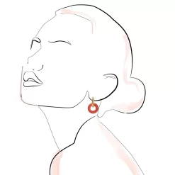 Sonoma Goods For Life® Gold Tone Round Orange Resin Link Huggie Drop Earrings -Sonoma Goods For Life Women 5841588 ALT