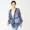 Women's Sonoma Goods For Life® Folk Bloom Short Belted Kimono -Sonoma Goods For Life Women 5878384