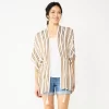 Women's Sonoma Goods For Life® Striped Tie-Front Ruana -Sonoma Goods For Life Women 5878386 Ivory