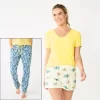 Petite Sonoma Goods For Life® 3-piece Pajama Top, Pajama Shorts & Pajama Pants Sleep Set 1 Petite Sonoma Goods For Life® 3-piece Pajama Top, Pajama Shorts & Pajama Pants Sleep Set -Sonoma Goods For Life Women 5879265 Blue Vintage Floral