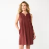 Women's Sonoma Goods For Life® Sleeveless Pintuck Tank Dress -Sonoma Goods For Life Women 5903884 Maroon