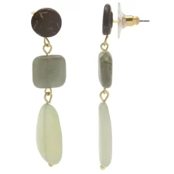Sonoma Goods For Life® Gold Tone Stone Shape Drop Earrings