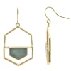 Sonoma Goods For Life® Gold Tone Green Stone Geometric Cutout Earrings -Sonoma Goods For Life Women 5911971