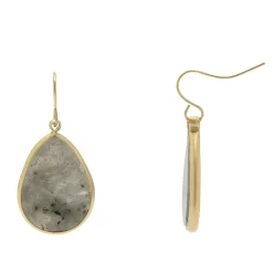 Sonoma Goods For Life® Gold Tone Gray Teardrop Earrings