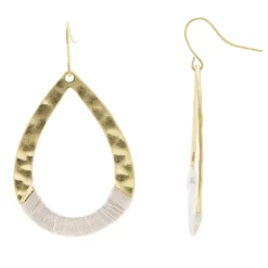 Sonoma Goods For Life® Hammered Ivory Threadwrap Teardrop Earrings