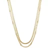 Sonoma Goods For Life® Gold Tone 3 Row Green Bead And Snake Chain Necklace