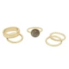 Sonoma Goods For Life® Gold Tone Green Dotted Metal Ring Set -Sonoma Goods For Life Women 5912040