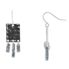 Sonoma Goods For Life® Silver Tone Hammered Square With Blue Stone Shaky Drop Earrings -Sonoma Goods For Life Women 5912964