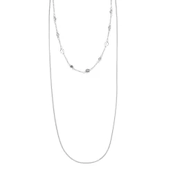 Sonoma Goods For Life® Silver Tone 2 Row Casted Disc Accented High Low Necklace
