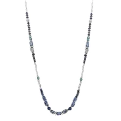 Sonoma Goods For Life® Silver Tone Blue Beaded Long Necklace