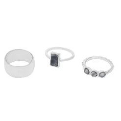 Sonoma Goods For Life® Silver Tone Blue Stone Statement Ring Set