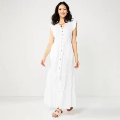 Women's Sonoma Goods For Life® Ruffle Sleeve Smocked Maxi Dress