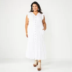 Plus Size Sonoma Goods For Life® Ruffle Sleeve Smocked Maxi Dress