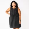 Plus Size Sonoma Goods For Life® Sleeveless Pintuck Tank Dress -Sonoma Goods For Life Women 6193865 Black